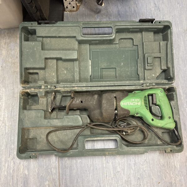 Vintage Hitachi CR13V reciprocating saw in its case.