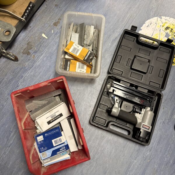 Used Sealey pneumatic stapler with staples included for DIY projects.