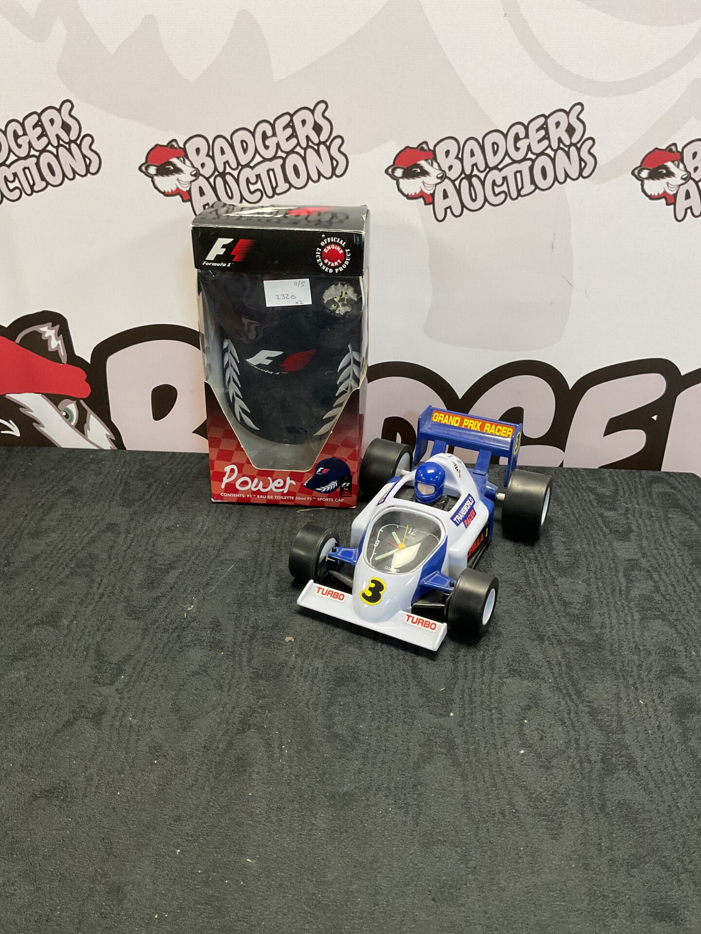 369 Formula 1 sports cap and grand prix alarm racer clock working