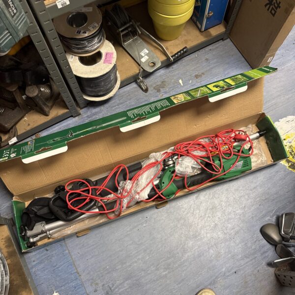 Gardenline pole hedge trimmer in original packaging.