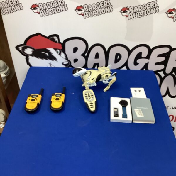 Smart watch and handheld console in a gadgets lot.