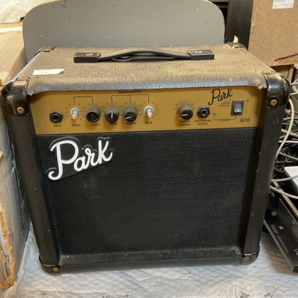 Vintage Marshall Park G10 guitar amplifier, side view.