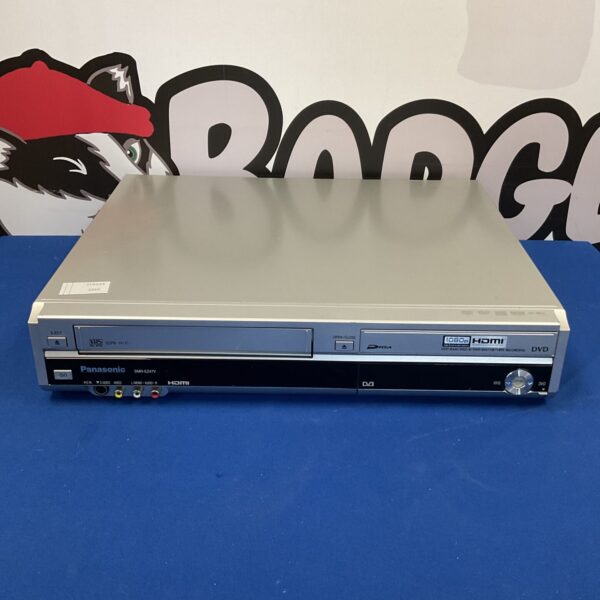 Front view of Panasonic DMR-EZ47V DVD recorder VCR combo unit.