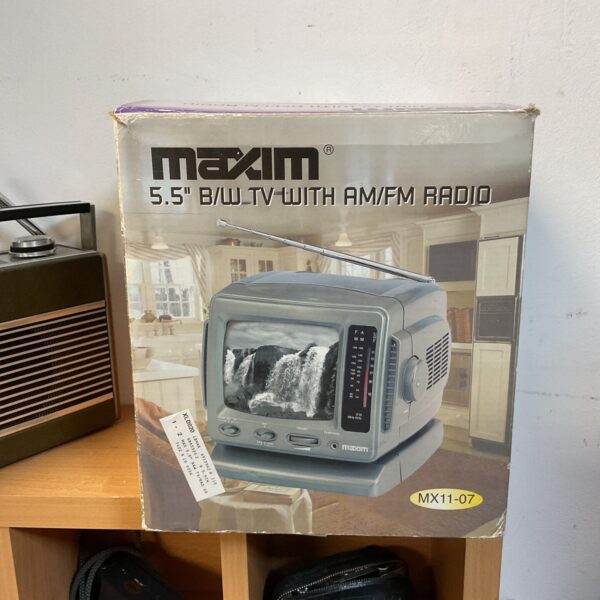 Vintage Maxim 5.5 inch television, a retro collectible TV.