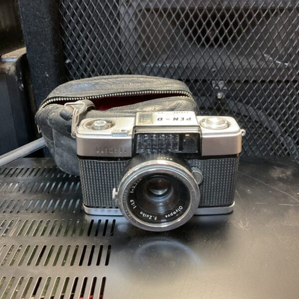 Vintage Olympus Pen-D half frame 35mm film camera.