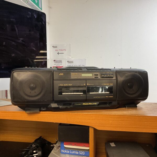 Vintage Jvc RC-X510 boombox with cassette and CD player.