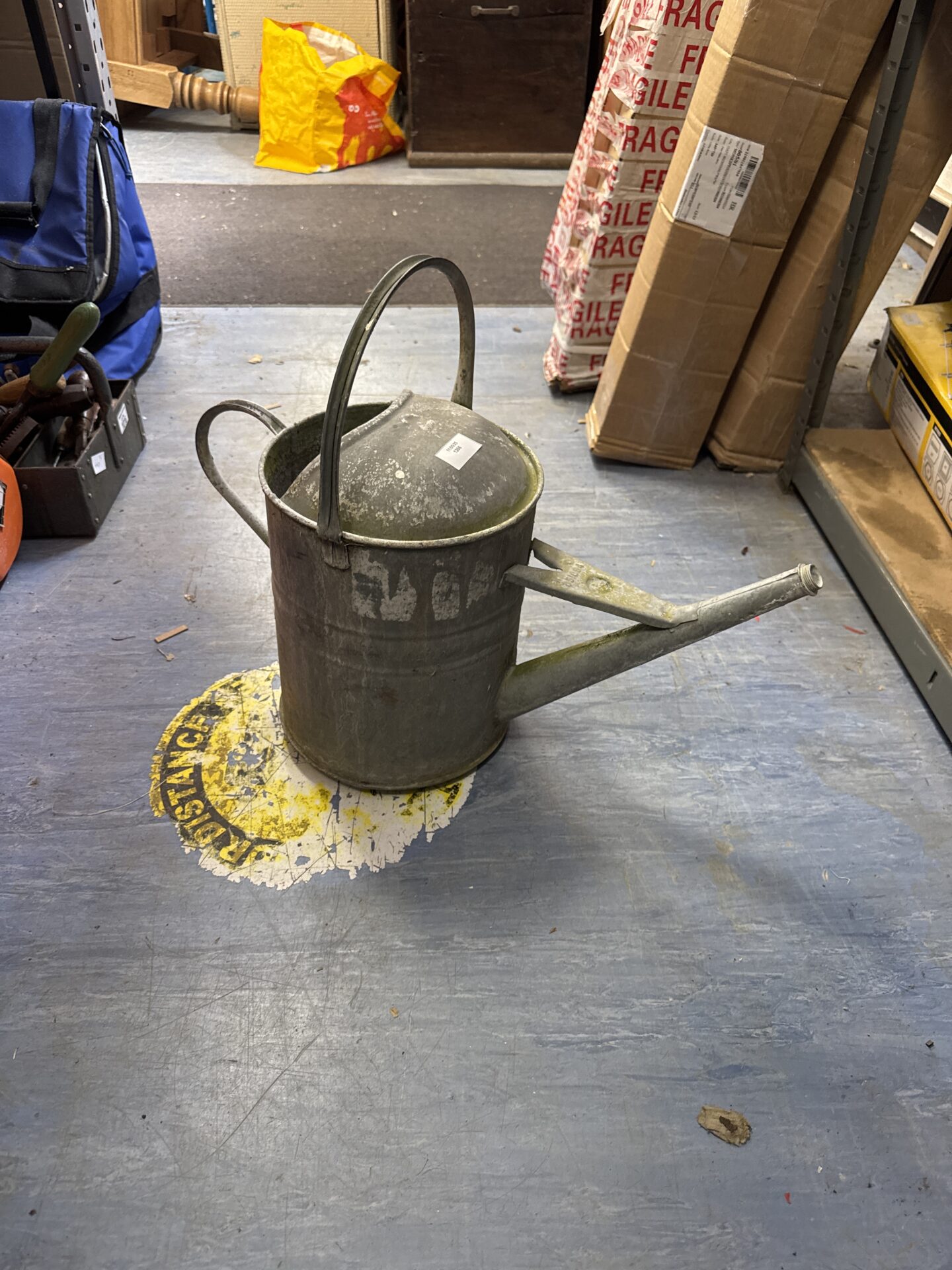 966 Vintage galvanised watering can