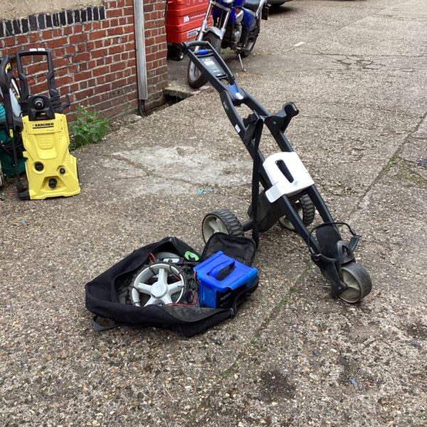 Electric Go Kart golf trolley with charger and winter tyres.