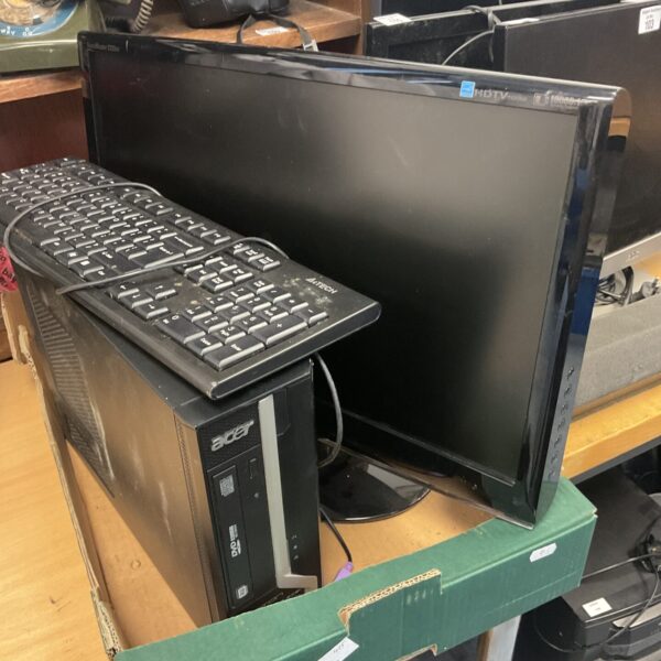 Acer Veriton computer with Samsung HD TV monitor bundle.