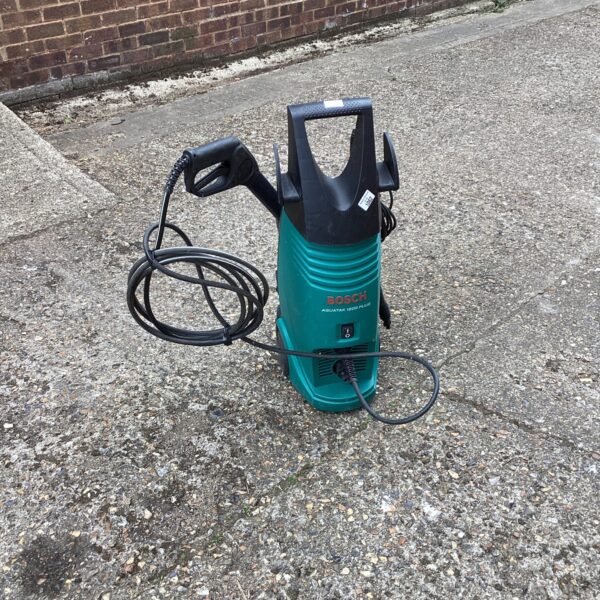 Front view of a Bosch pressure washer for garden cleaning.