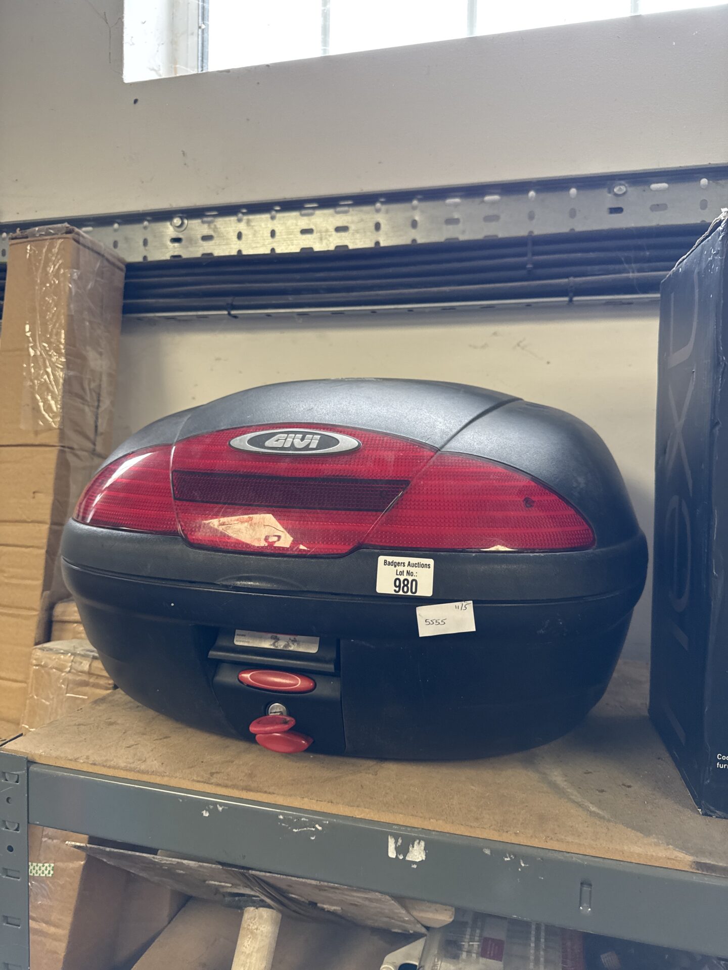 980 Givi motorcycle pillion box with key