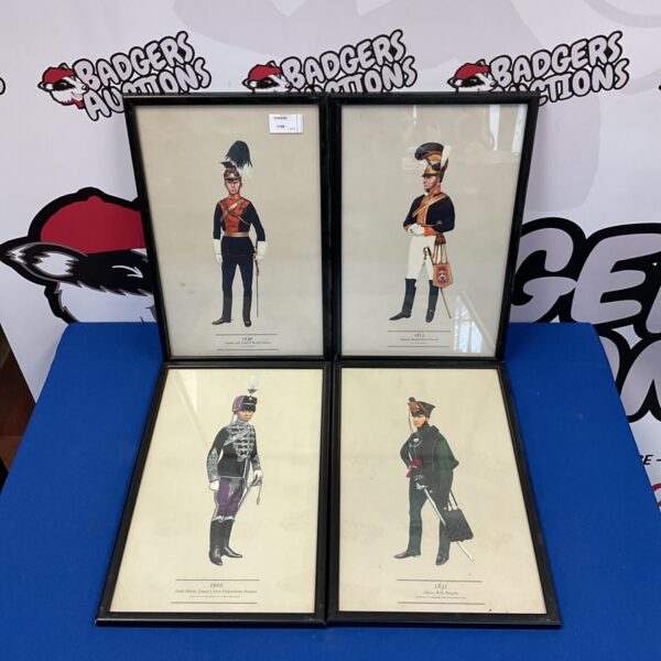 Antique military prints by P.H. Smitherman depicting soldiers in uniform.