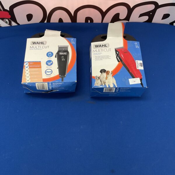 Two Wahl Pet Multicut trimmers for pet grooming.