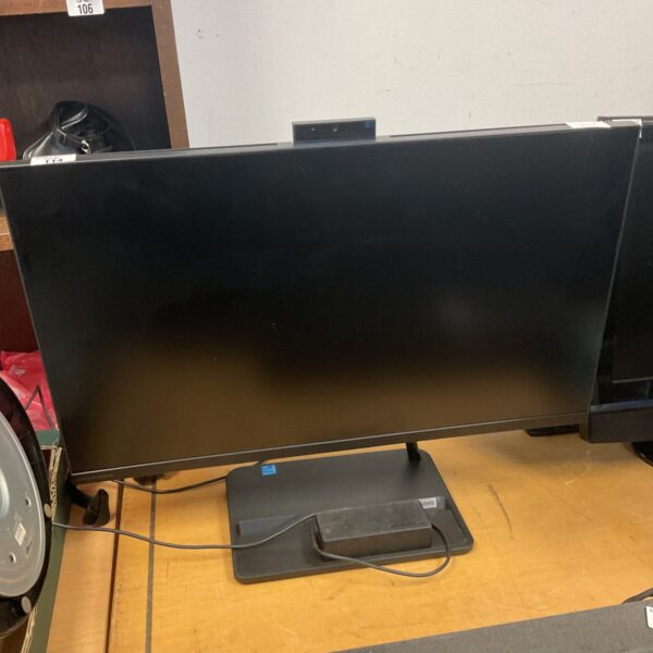 Lenovo all-in-one computer with integrated monitor, as-is condition.