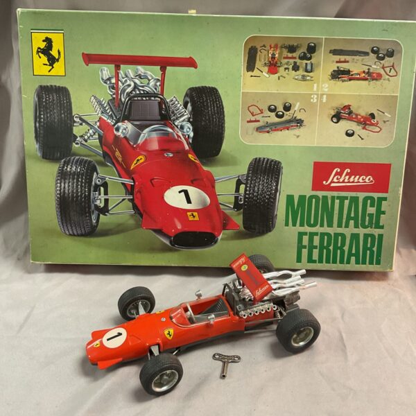 Vintage Schuco Ferrari F2 race car with original box.