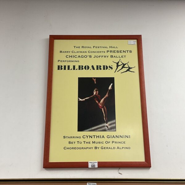 Vintage Chicago Joffrey Ballet poster for "Billboards" choreography by Gianni.