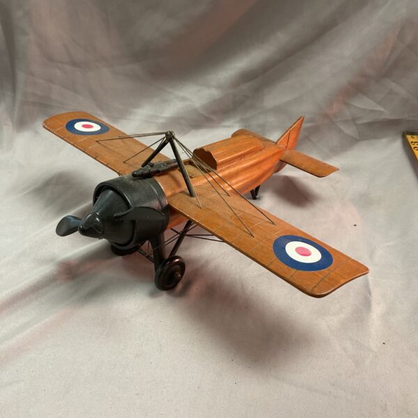 Vintage wooden Bristol M1C model plane, WWI aircraft collectable.