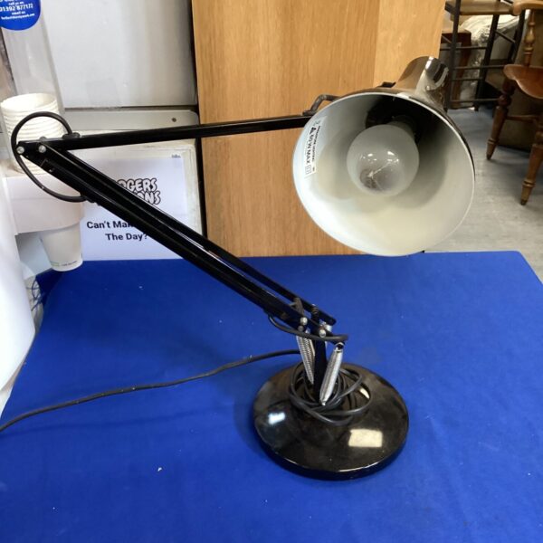 Vintage black Anglepoise table lamp with adjustable arm.