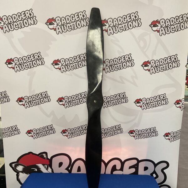 Vintage wooden microlight propeller for aircraft restoration.