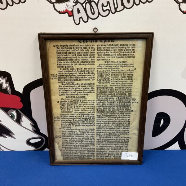 Antique 1566 Great Bible page with blackletter text.