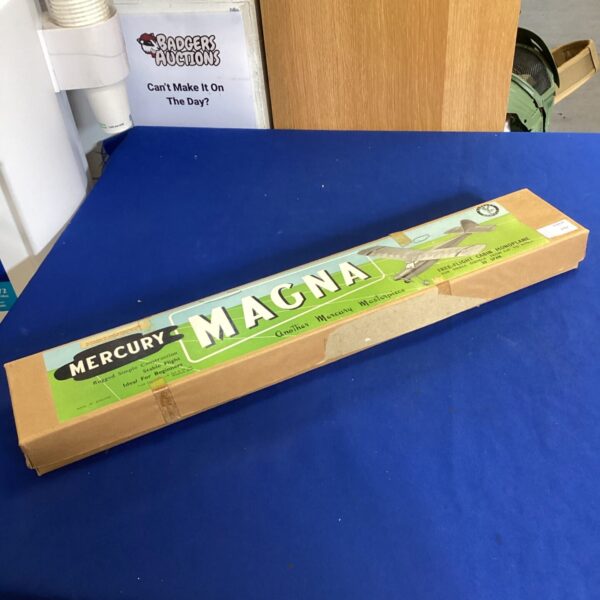 Vintage Mercury Magna free flight model plane in unrestored condition.