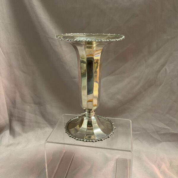 Antique silver plate trumpet vase by Daniel & Arter, Birmingham.