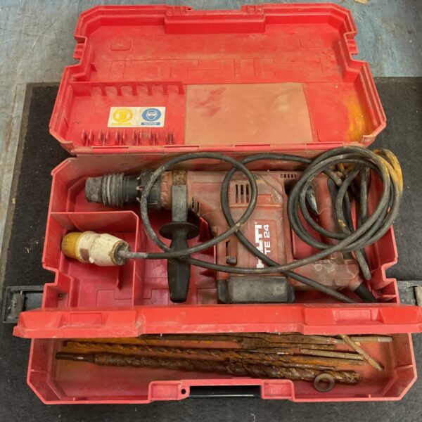 Hilti TEc24 hammer drill in open carrying case.