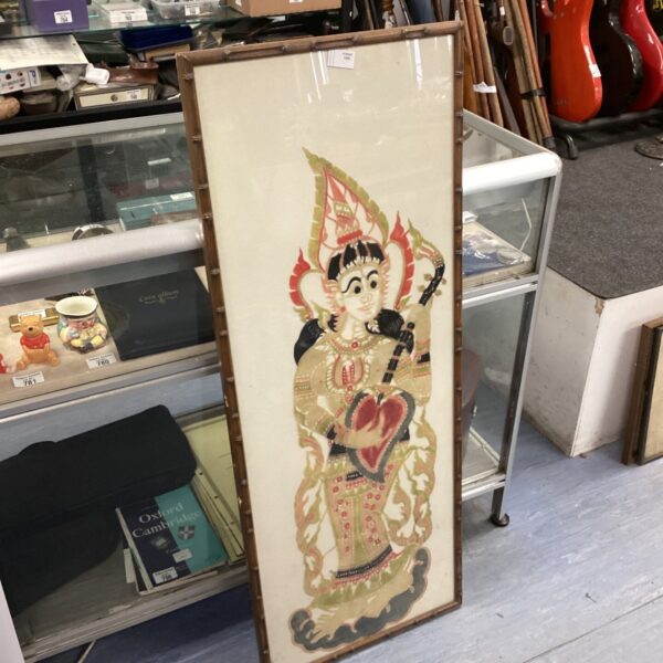 Vibrant Indonesian goddess velum artwork with intricate details.