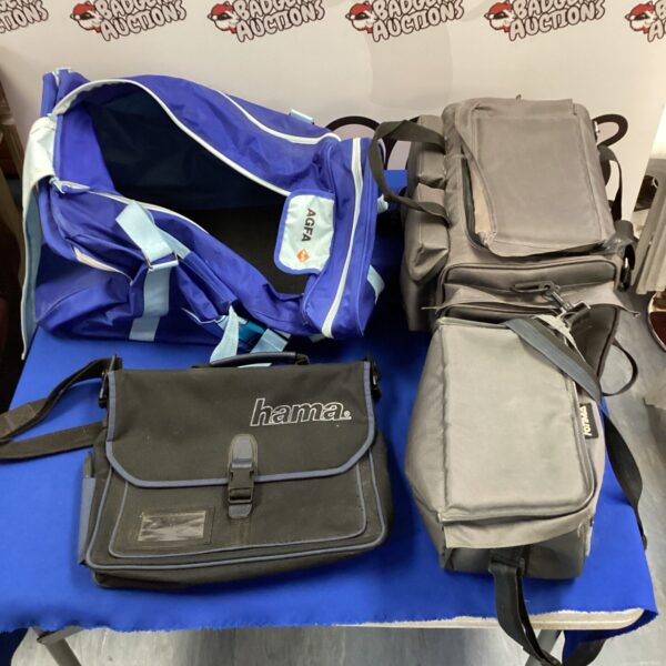 Lot of four sports bags including AGF and hama bags.