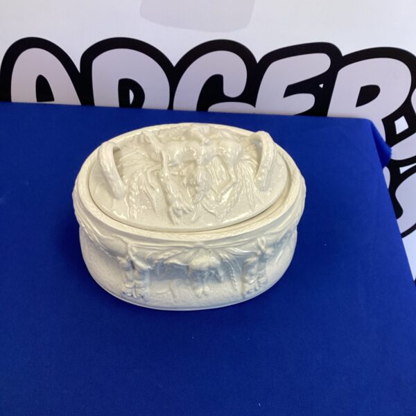 Vintage Portmeirion oven to table white ceramic dish with floral design.