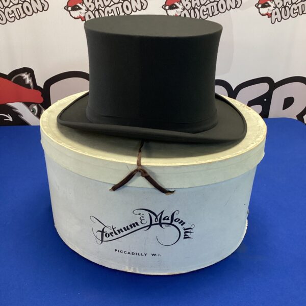 Vintage G.A. Dunn top hat in Fortnum & Mason box, classic menswear.