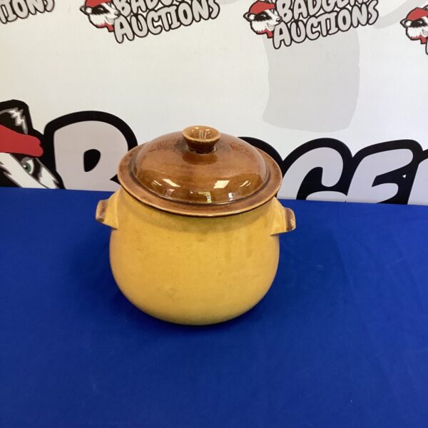 Vintage La Bourguignonne cooking pot, earthenware casserole dish.