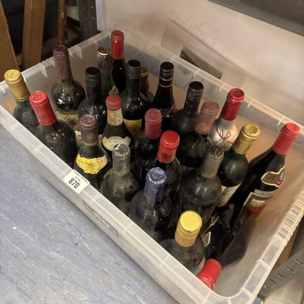 Mixed lot of house clearance wines with varied labels.