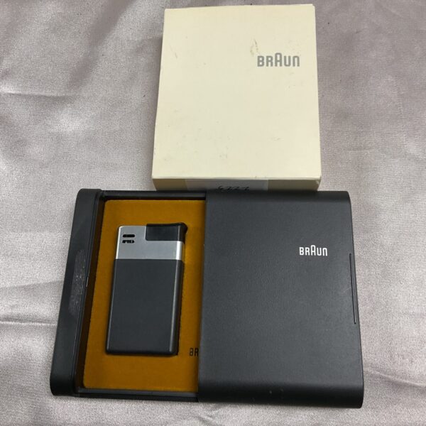Vintage Braun gas lighter in original box, mid century design.