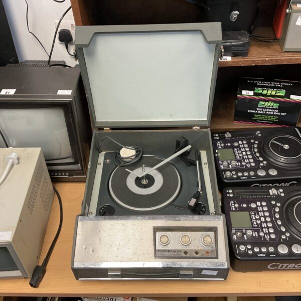 Vintage Ferguson solid state turntable, classic retro design.