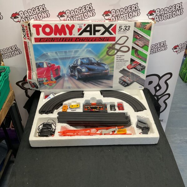 Vintage Tomy AFX Computor Challenge race track set for collectors.