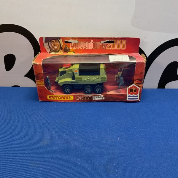Vintage Matchbox Adventure 2000 Rocket Striker in original box.