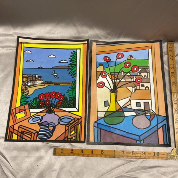 Pair of signed Tim Treagust paintings depicting St Ives scenes.