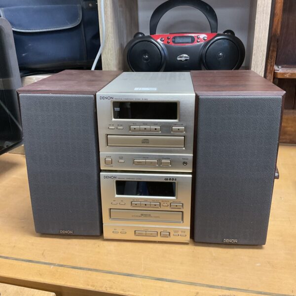 Vintage Denon d-m03 component system, silver finish.