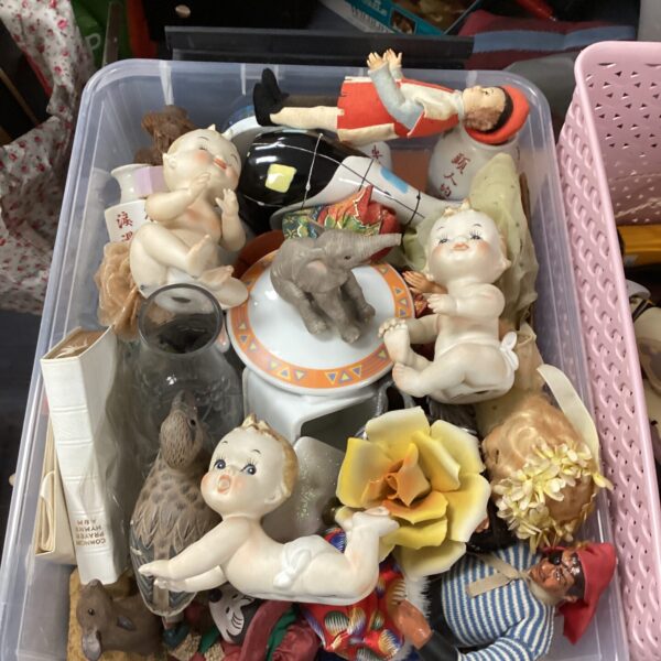 Vintage lot of ceramic figurines and ornaments for collectors.
