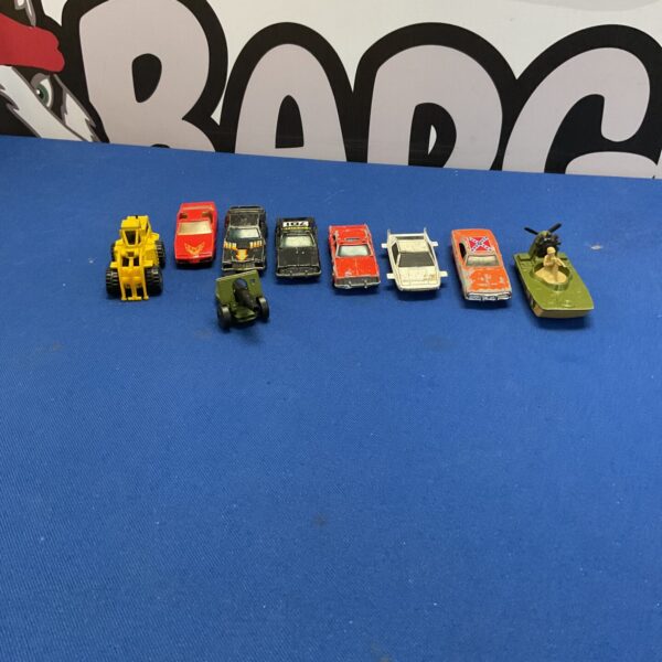 Vintage diecast model cars lot including Matchbox and Corgi.