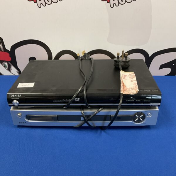 Vintage Toshiba and Alba DVD players in a lot.