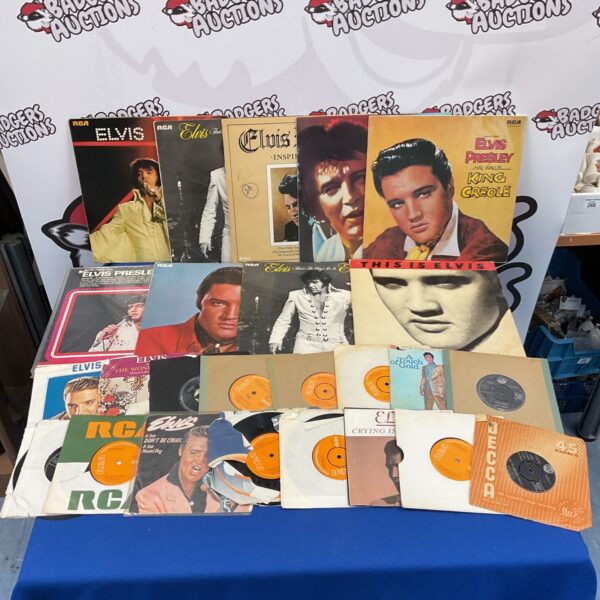 Vintage Elvis Presley vinyl record lot for collectors.