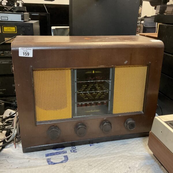 Vintage Bush AC II valve radio in wooden cabinet.