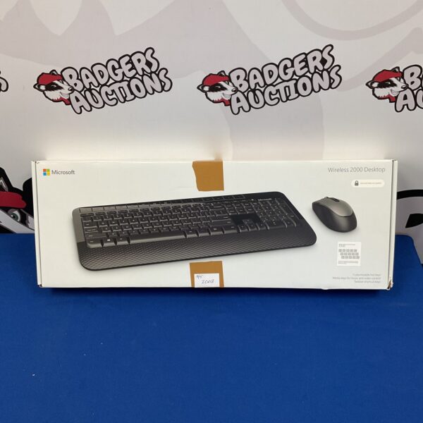 Microsoft Wireless 2000 keyboard and mouse set for desktop computing.