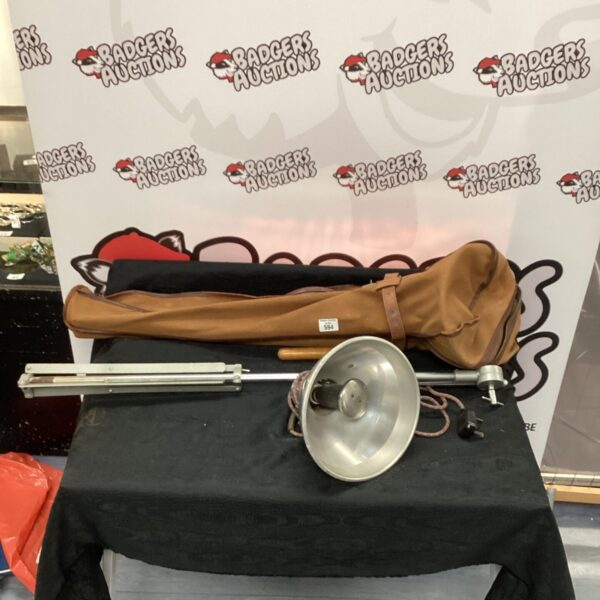 Vintage EMS infrared lamp with tripod and carry case.