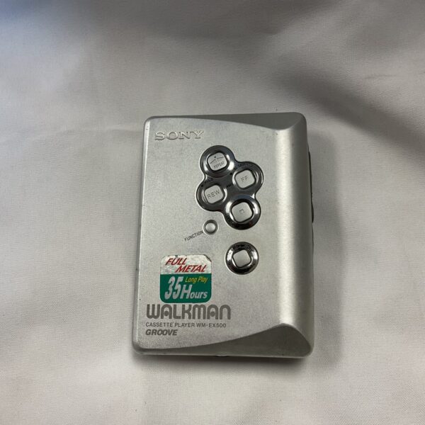 Vintage Sony WM-EX500 Walkman portable cassette player in silver.