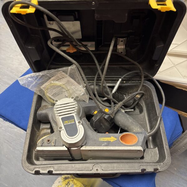 GMC electric planer tool in a carry case, ready for woodworking.