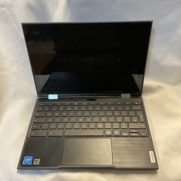 Used Lenovo 300e Chromebook laptop in a closed position.