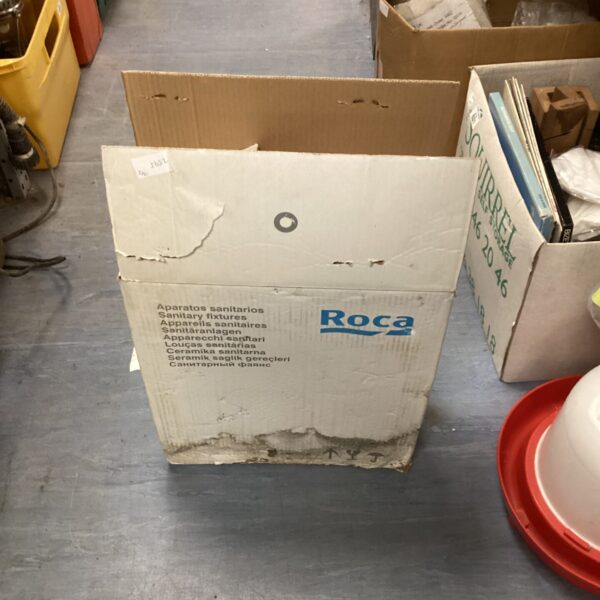 Vintage Roca white toilet cistern for bathroom restoration.